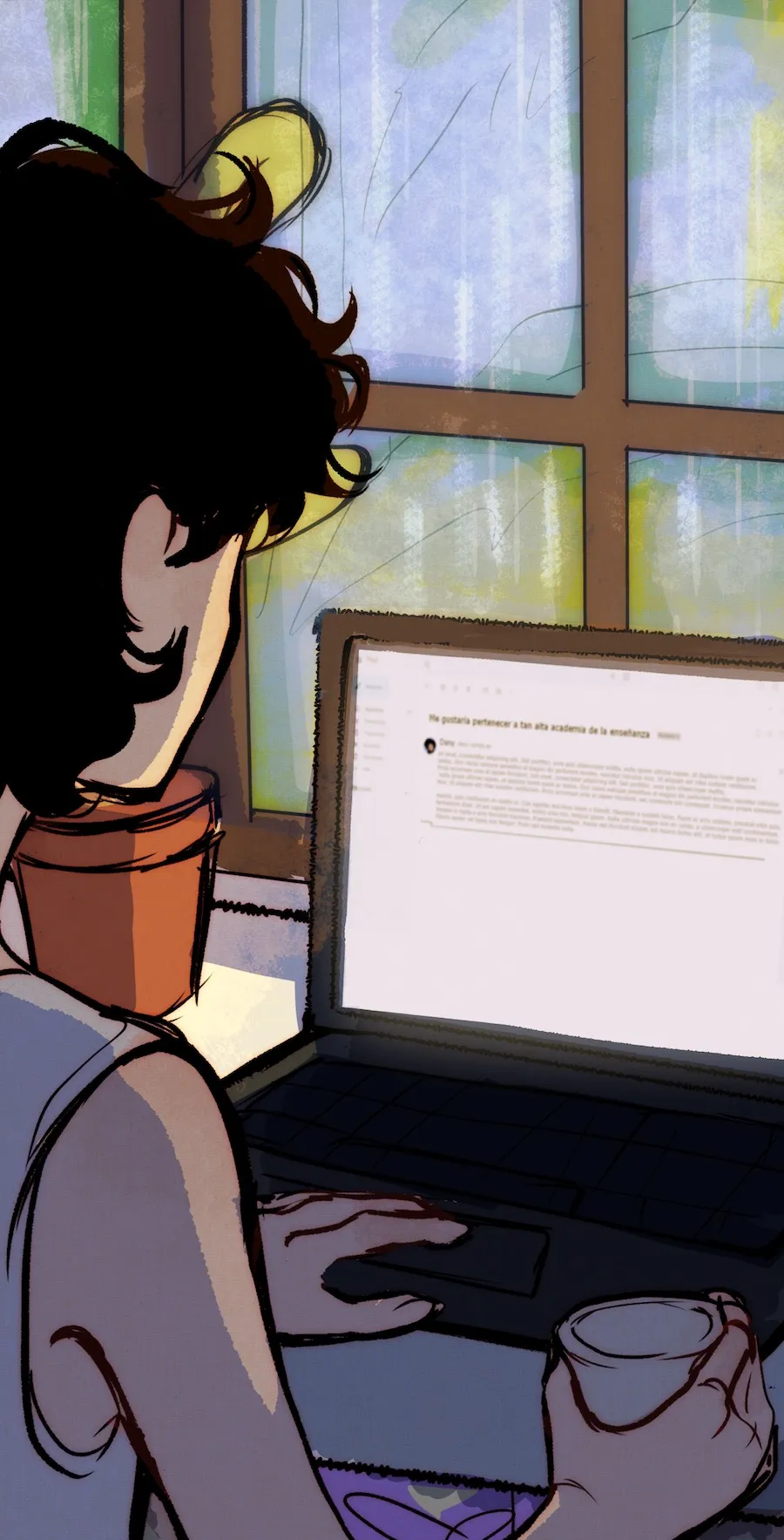 Danny receiving an email